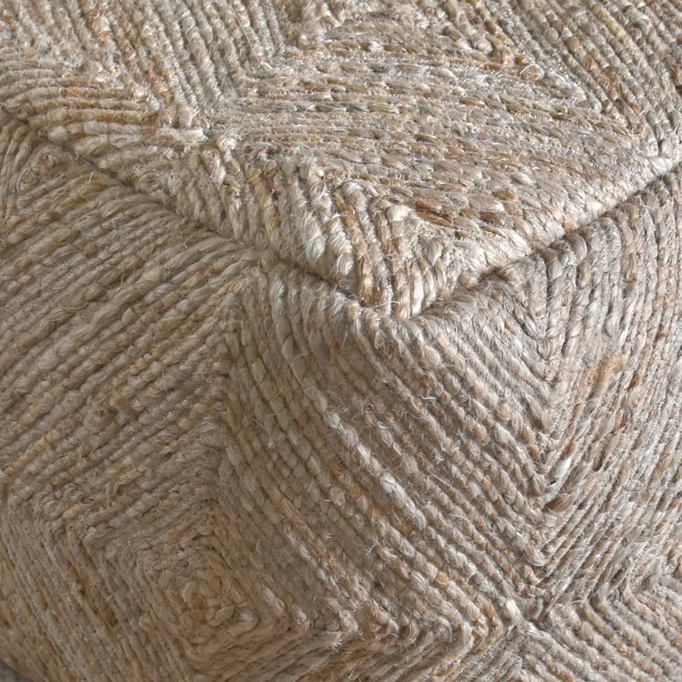 Ethnic-II Pouf, 40x40x40 cm, Natural, Jute, Hand Made, Hm Stitching, Flat Weave