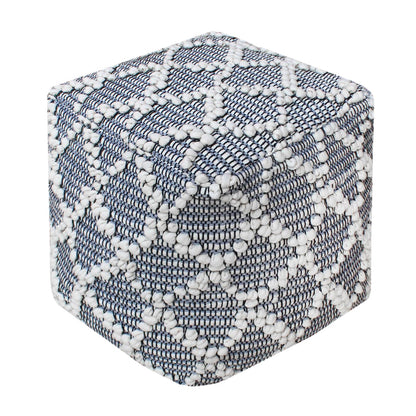 Fairford Pouf, Cotton, Rag, Natural White, Grey, Pitloom, All Loop