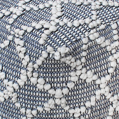 Fairford Pouf, Cotton, Rag, Natural White, Grey, Pitloom, All Loop