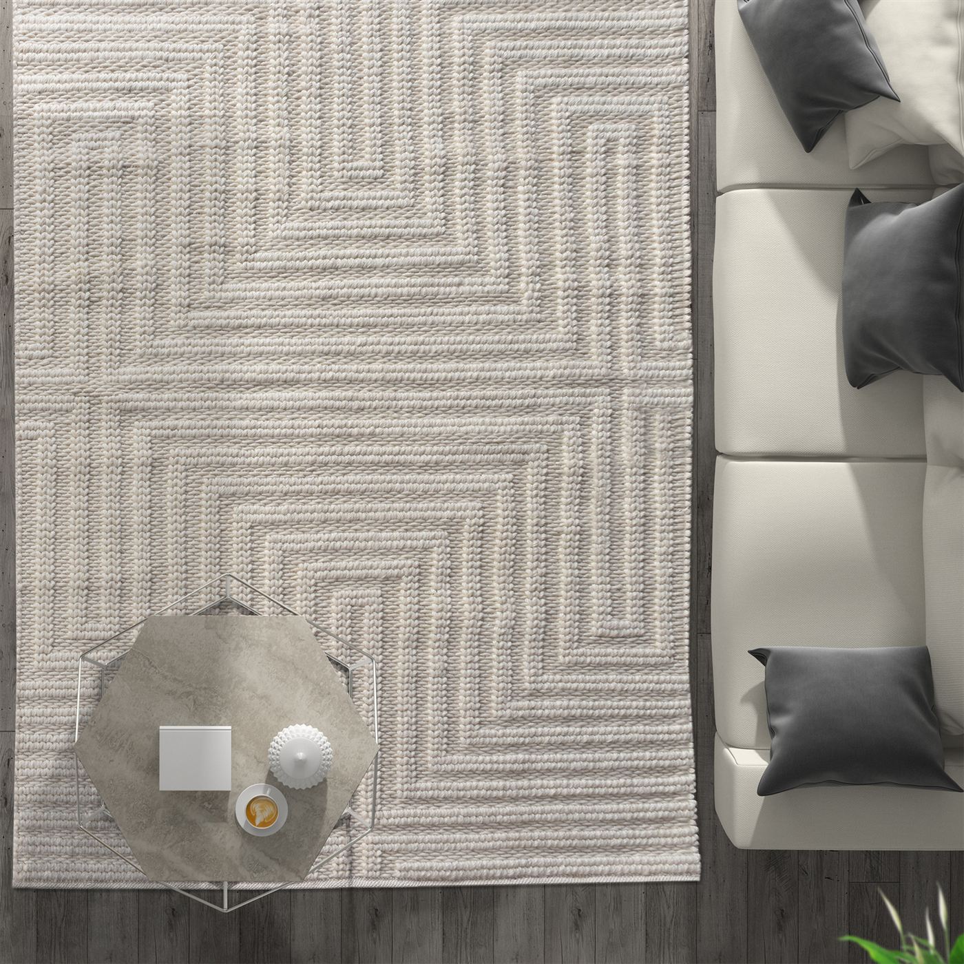 Area Rug, Bedroom Rug, Living Room Rug, Living Area Rug, Indian Rug, Office Carpet, Office Rug, Shop Rug Online, Nz Wool, Natural White, Punja, All Loop, geometrical