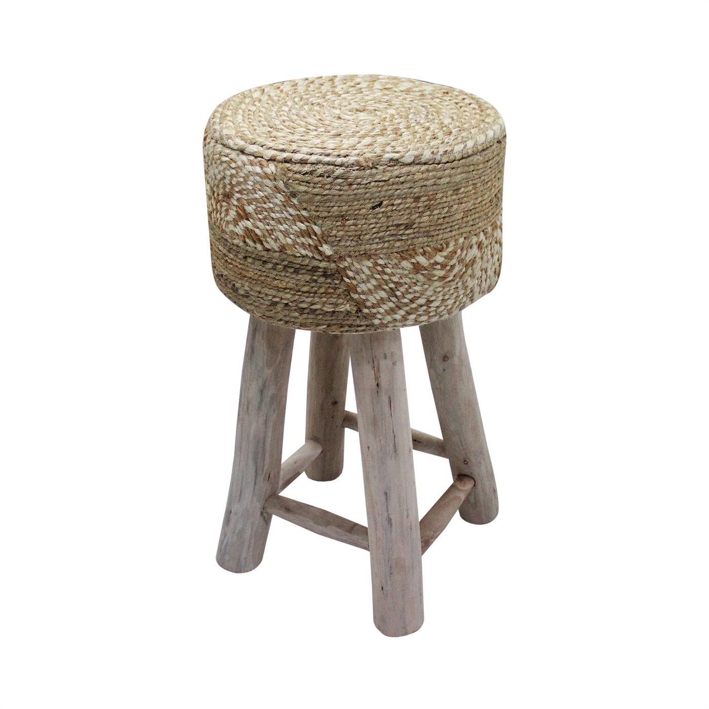 Falun Bar Stool, 40x40x70 cm, Natural, Jute, Hand Made, Hm Stitching, Flat Weave