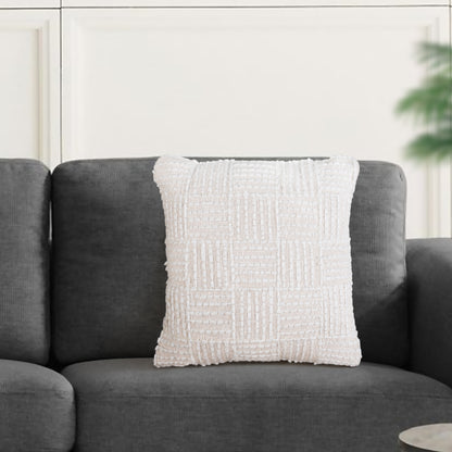 FAUREI CUSHION - COTTON/WOOL - IVORY - HANDMADE
