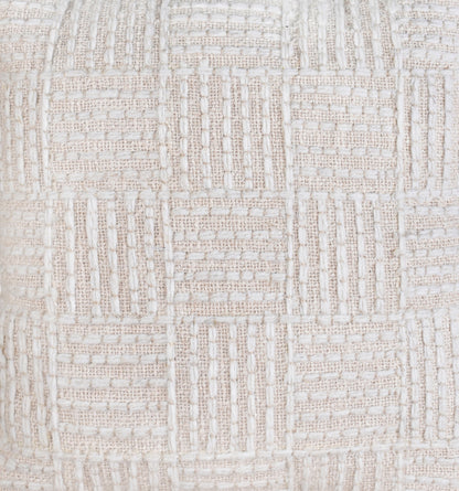 FAUREI CUSHION - COTTON/WOOL - IVORY - HANDMADE