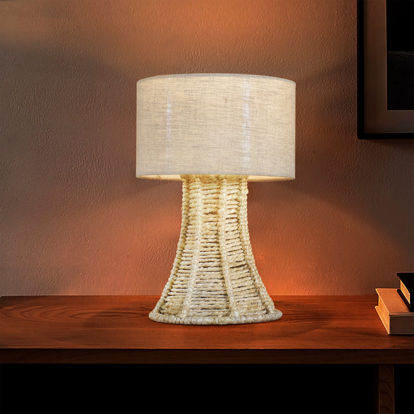 FAUSTA TABLE LAMP - MEDIUM NATURAL - HAND MADE - JUTE