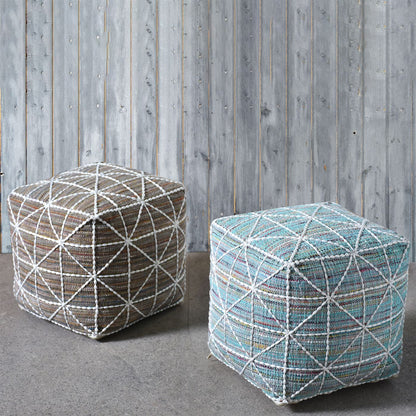 Ferry Pouf, Cotton, Polyester, Hand woven, Flat Weave