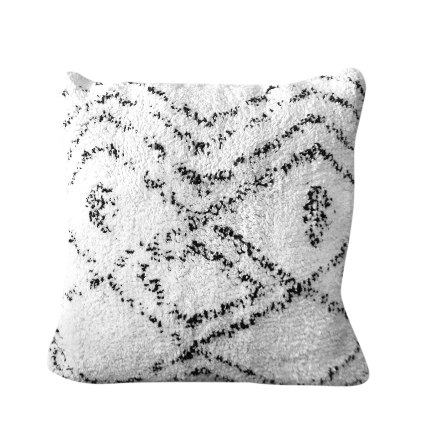 Fissa Pillow, Cotton, Natural White, Charcoal