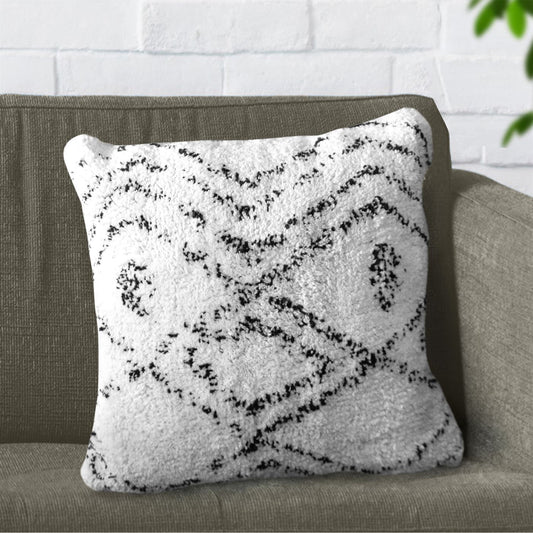 Fissa Pillow, Cotton, Natural White, Charcoal