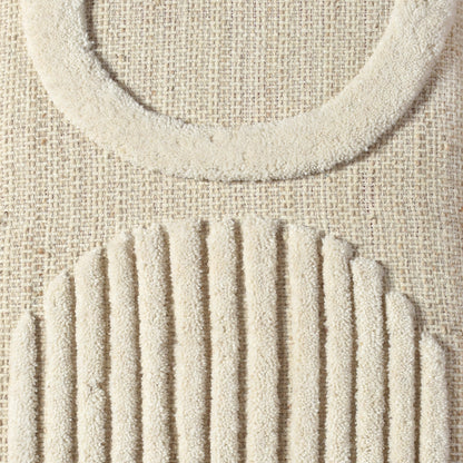 FLOORAN WALL ART AND FENIXIN WALL ART - BEIGE/IVORY- HAND WOVEN / OVER TUFTED - WOOL & MDF