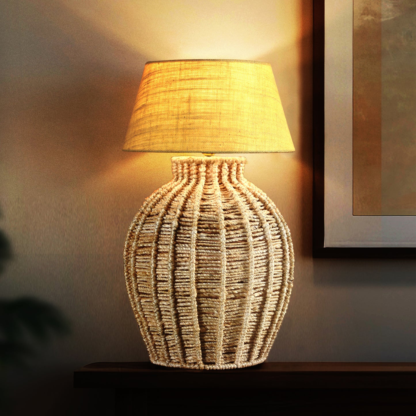 FLUMIN TABLE LAMP - NATURAL - HAND MADE - JUTE