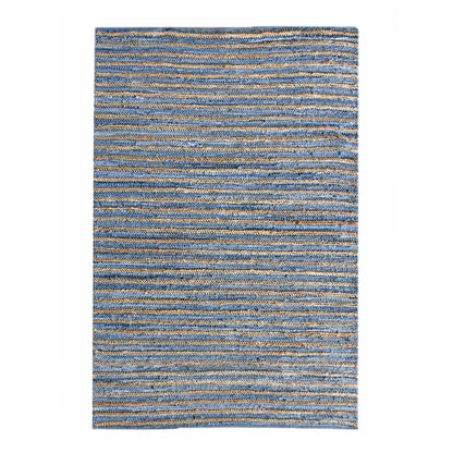 Area Rug, Bedroom Rug, Living Room Rug, Living Area Rug, Indian Rug, Office Carpet, Office Rug, Shop Rug Online, Denim, Hemp, Blue, Natural, Pitloom, Flat Weave, Stripes