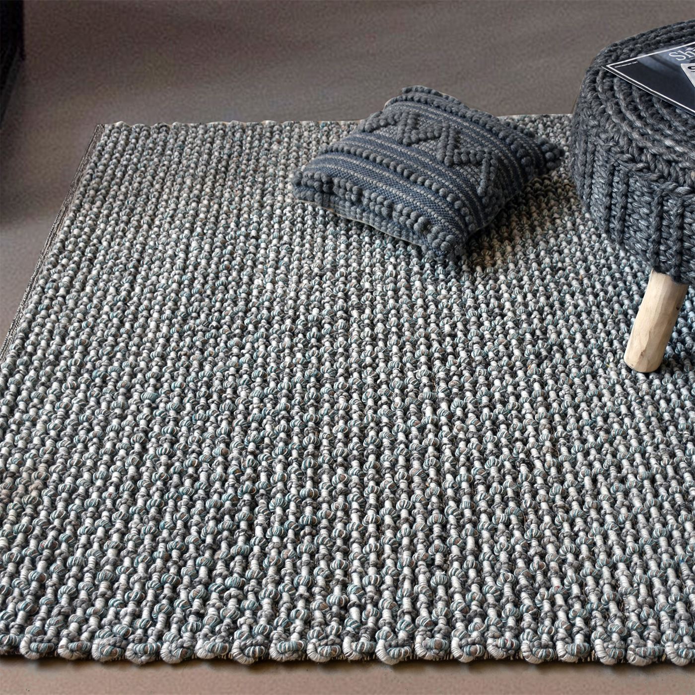 Area Rug, Bedroom Rug, Living Room Rug, Living Area Rug, Indian Rug, Office Carpet, Office Rug, Shop Rug Online, Polyester, Wool, Taupe, Pitloom, All Loop, Textured