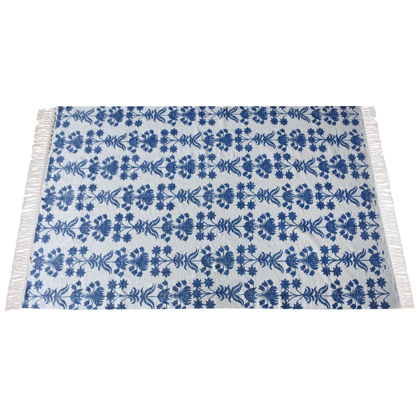 Area Rug, Bedroom Rug, Living Room Rug, Living Area Rug, Indian Rug, Office Carpet, Office Rug, Shop Rug Online, Cotton, Natural, Blue, Pitloom, Flat Weave, Printed