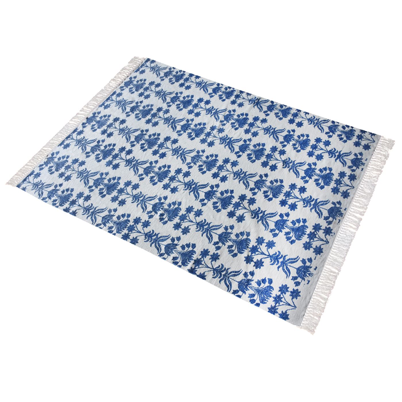 Area Rug, Bedroom Rug, Living Room Rug, Living Area Rug, Indian Rug, Office Carpet, Office Rug, Shop Rug Online, Cotton, Natural, Blue, Pitloom, Flat Weave, Printed