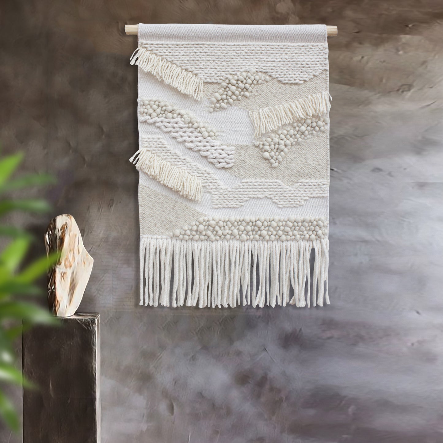 FONTEM WALL HANGING - IVORY - HANDWOVEN - WOOL