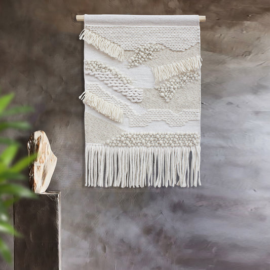 FONTEM WALL HANGING - IVORY - HANDWOVEN - WOOL
