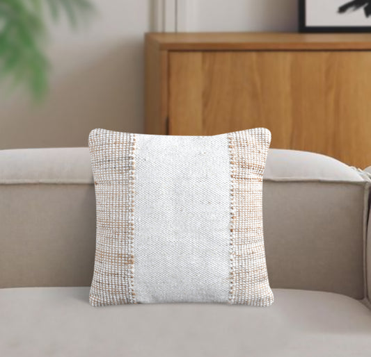 GAMBON CUSHION - JUTE/WOOL - IVORY/NATURAL - HANDWOVEN
