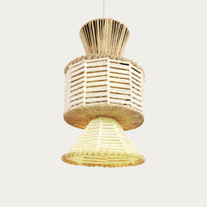 GANOE LAMP - IVORY/NATURAL - HAND MADE - WOOL/JUTE