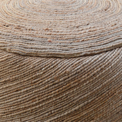 Garnet Pouf, Hemp, Natural, Hm Stitching, Flat Weave