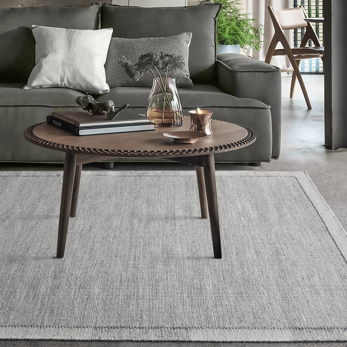 Area Rug, Bedroom Rug, Living Room Rug, Living Area Rug, Indian Rug, Office Carpet, Office Rug, Shop Rug Online, Grey, Wool, Hand Woven , Pitloom, Flat Weave, Contemporary 