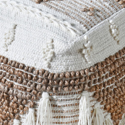 Geene Pouf, Hemp, Wool, Natural,  Natural White, Pitloom, All Loop