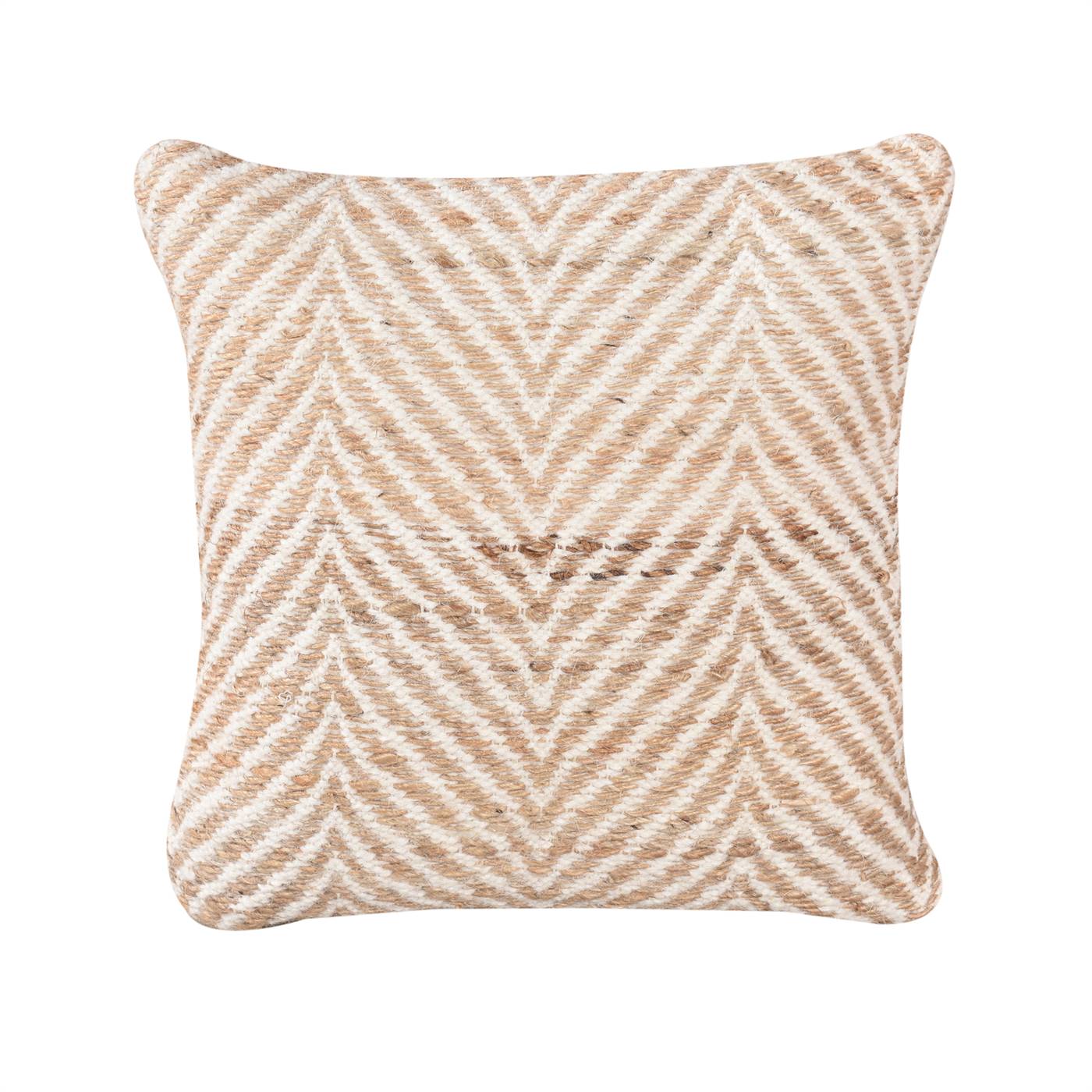 Genil Cushion, 45x45 cm, Natural, Natural White, Jute, Wool, Hand Woven, Pitloom, Flat Weave 