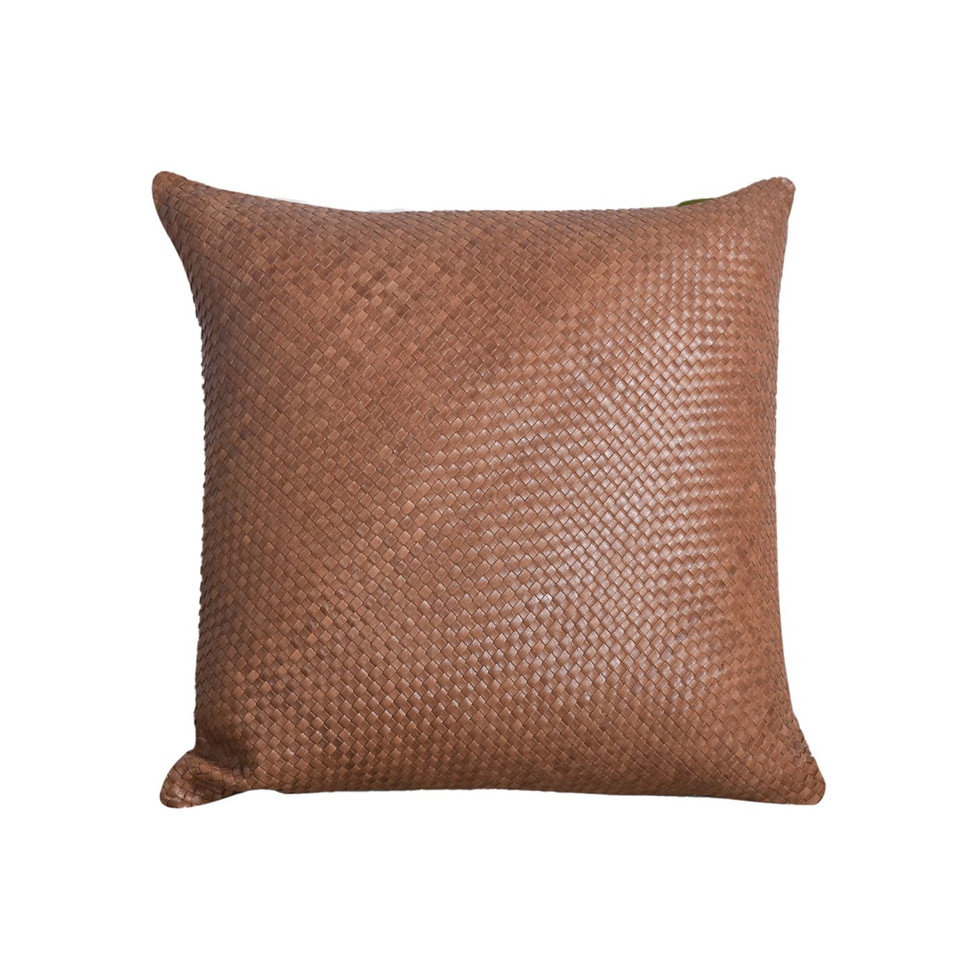 Glide Cushion, Leather, Brown, Hm Stitching, Flat Weave