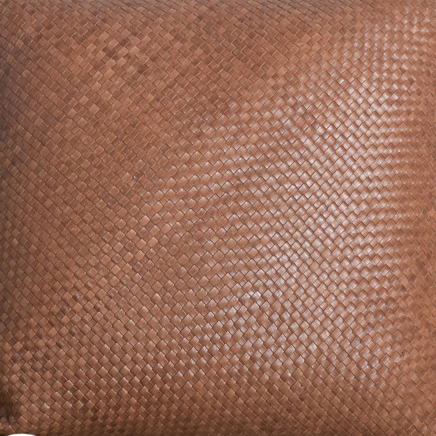 Glide Cushion, Leather, Brown, Hm Stitching, Flat Weave