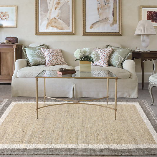 GLOUCESTER RUG - NATURAL/SAGE - JUTE/WOOL