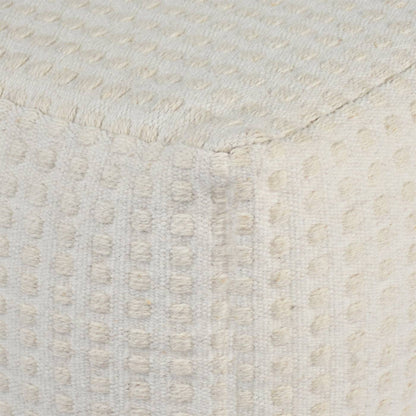 Goliad Pouf, 40x40x40 cm, Natural White, Wool, Hand Woven, Pitloom, Flat Weave