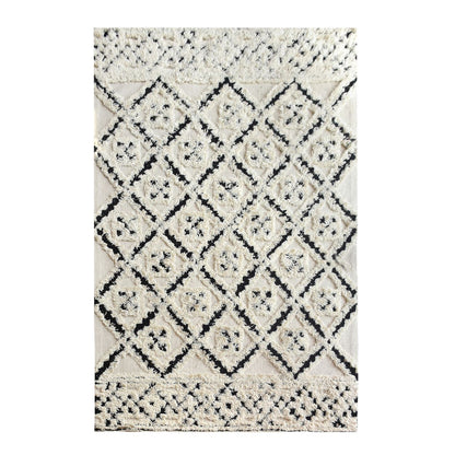 Area Rug, Bedroom Rug, Living Room Rug, Living Area Rug, Indian Rug, Office Carpet, Office Rug, Shop Rug Online, Wool, Natural White, Charcoal, Diamond