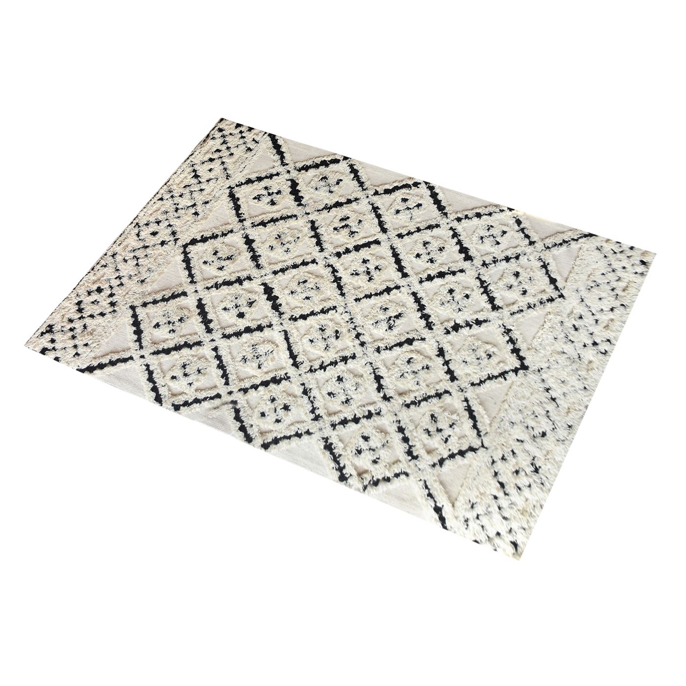 Area Rug, Bedroom Rug, Living Room Rug, Living Area Rug, Indian Rug, Office Carpet, Office Rug, Shop Rug Online, Wool, Natural White, Charcoal, Diamond