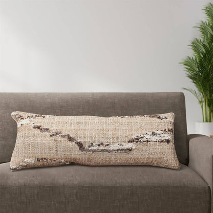 Grebe Lumber Cushion Opt-1, 36x91 cm, Natural, Brown, Jute, Wool, Hand Woven, Pitloom, Flat Weave
