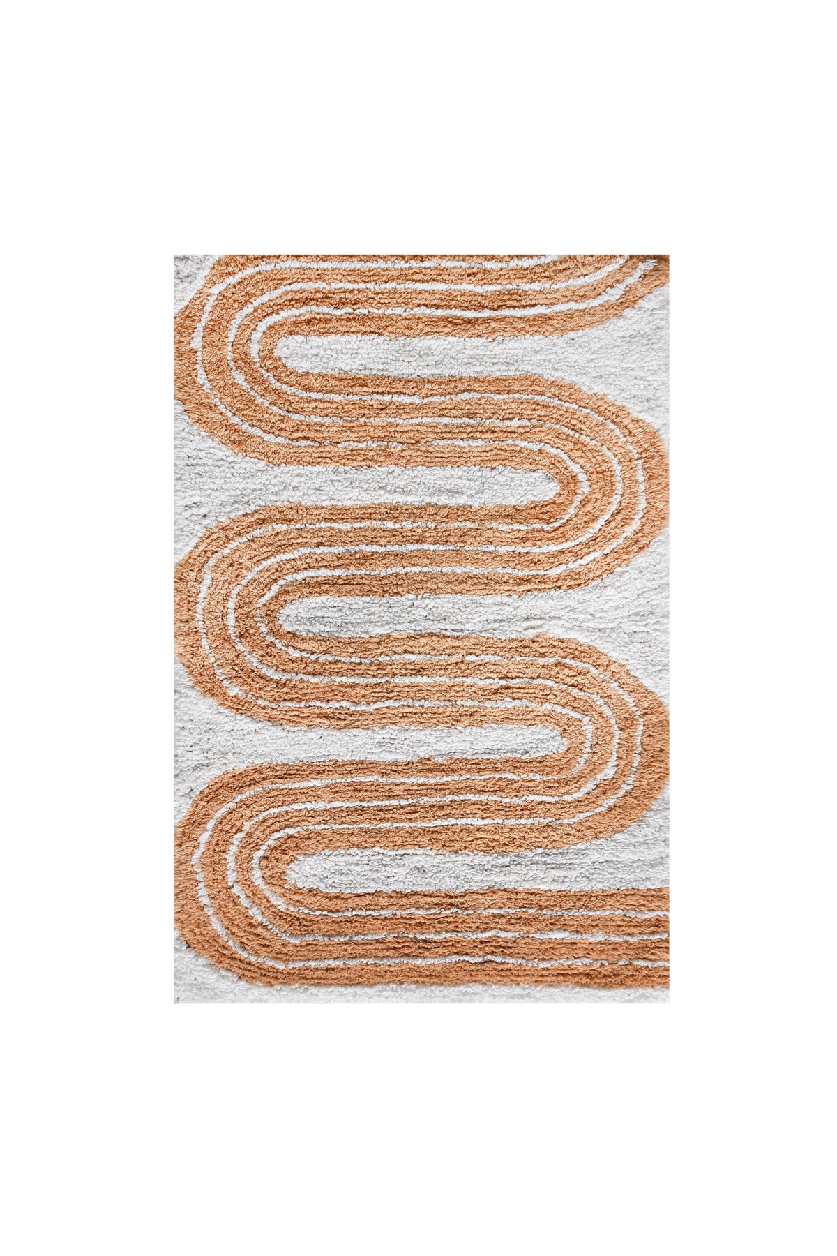 GRELLIN BATH RUG - IVORY/ORANGE - COTTON - TABLE TUFTED
