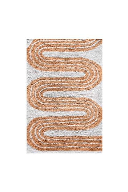GRELLIN BATH RUG - IVORY/ORANGE - COTTON - TABLE TUFTED