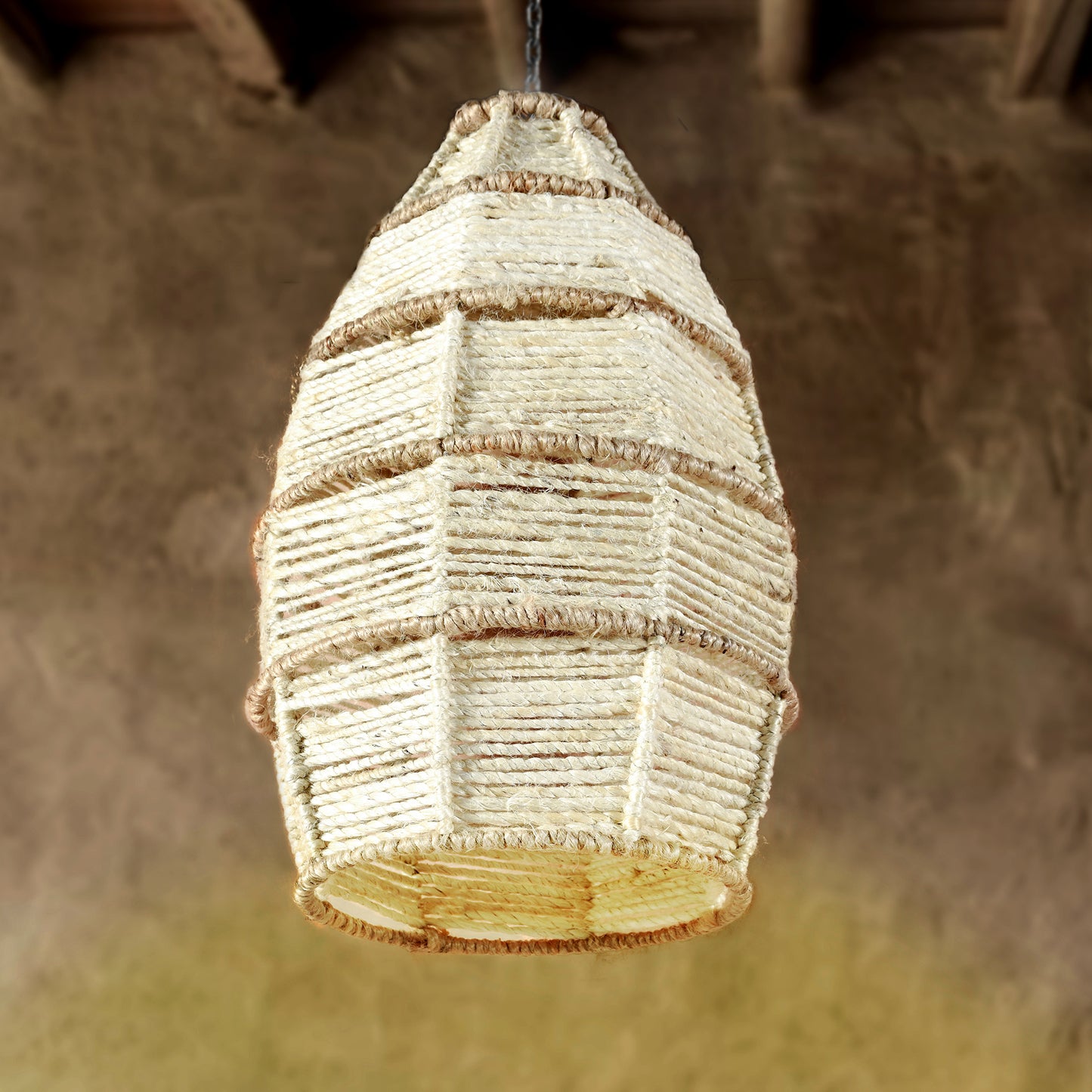 GUNNEL LAMP - IVORY/NATURAL - HAND MADE - JUTE