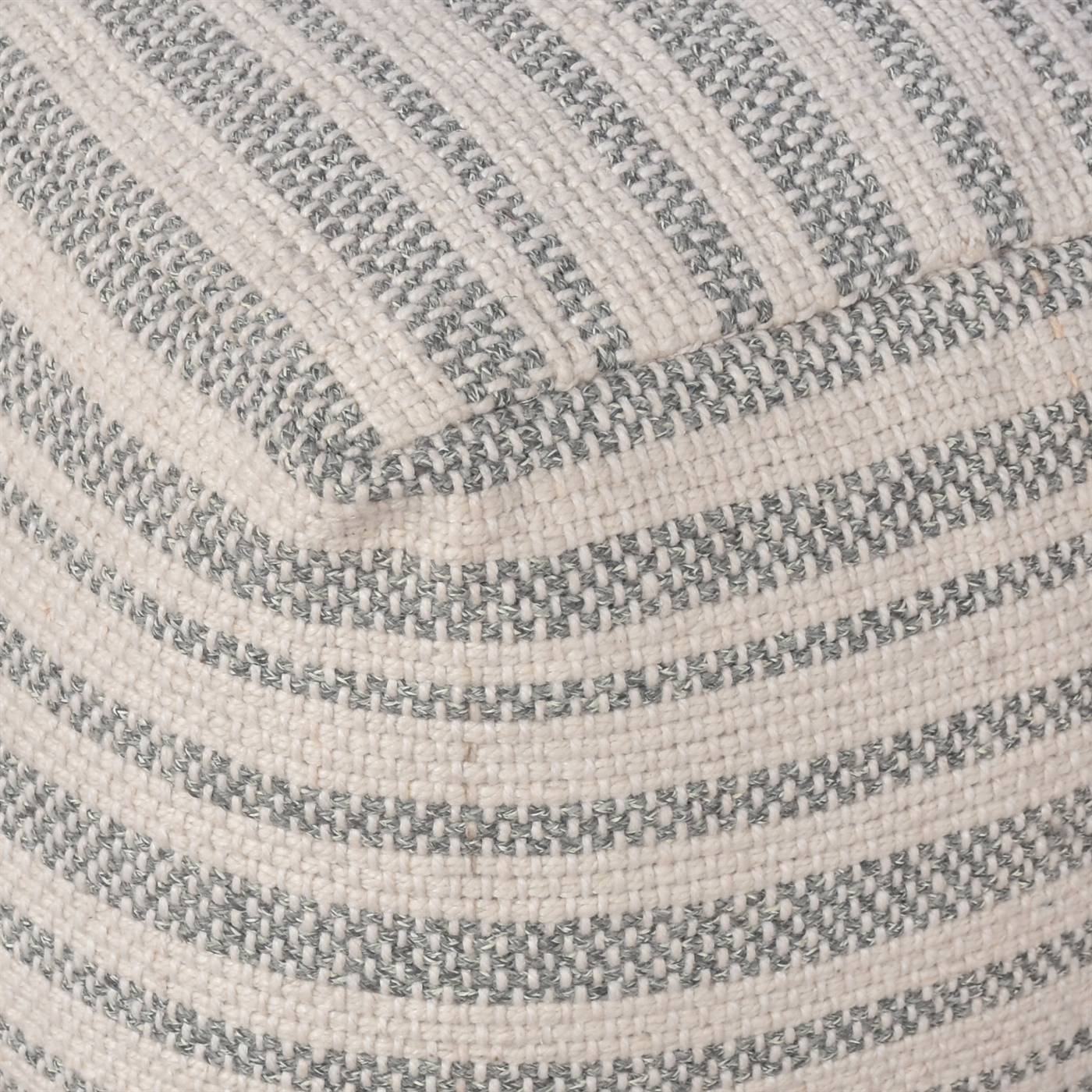 Hakone Pouf, 40x40x40 cm, Natural White, Grey, PET, Polypropylene, Hand Woven, Pitloom, Flat Weave