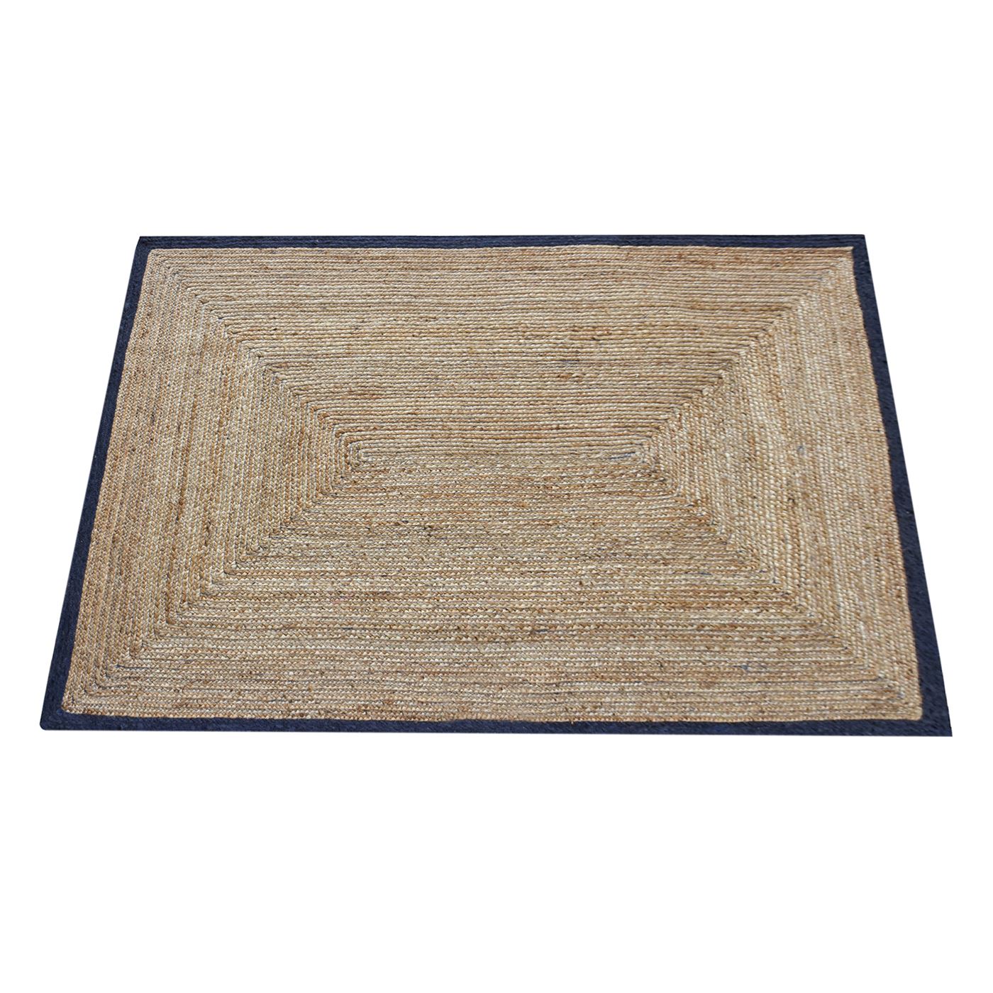 Area Rug, Bedroom Rug, Living Room Rug, Living Area Rug, Indian Rug, Office Carpet, Office Rug, Shop Rug Online, Hemp, Recycled Fabric, Navy, Natural, Hm Stitching, Flat Weave, Braided