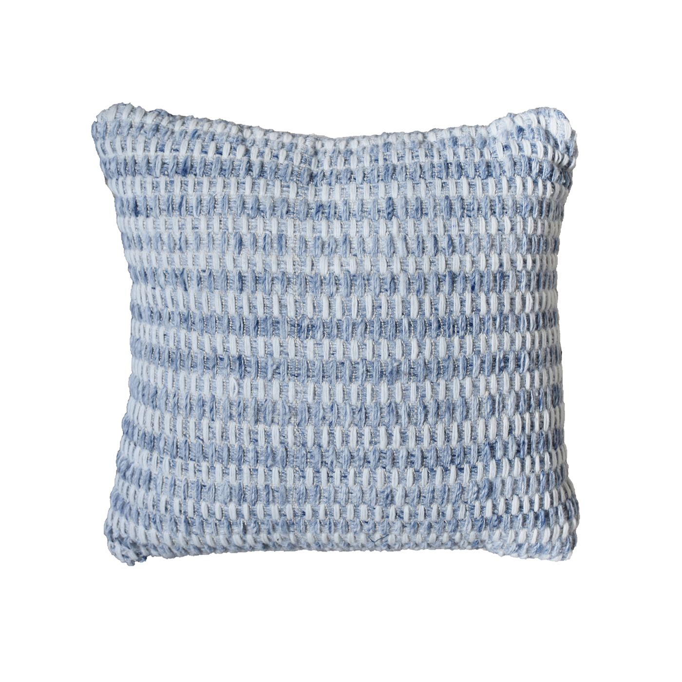 Hattem Pillow, Pet, Natural White, Blue, Hand Woven, Flat Weave