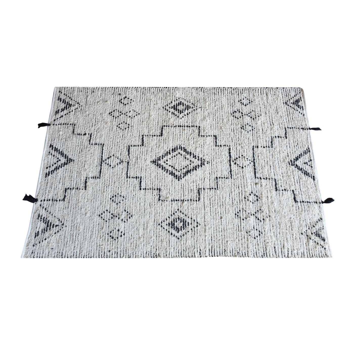 Area Rug, Bedroom Rug, Living Room Rug, Living Area Rug, Indian Rug, Office Carpet, Office Rug, Shop Rug Online, Recycled Cotton, Natural White, Charcoal, Hand woven, Cut And Loop, Geometrical