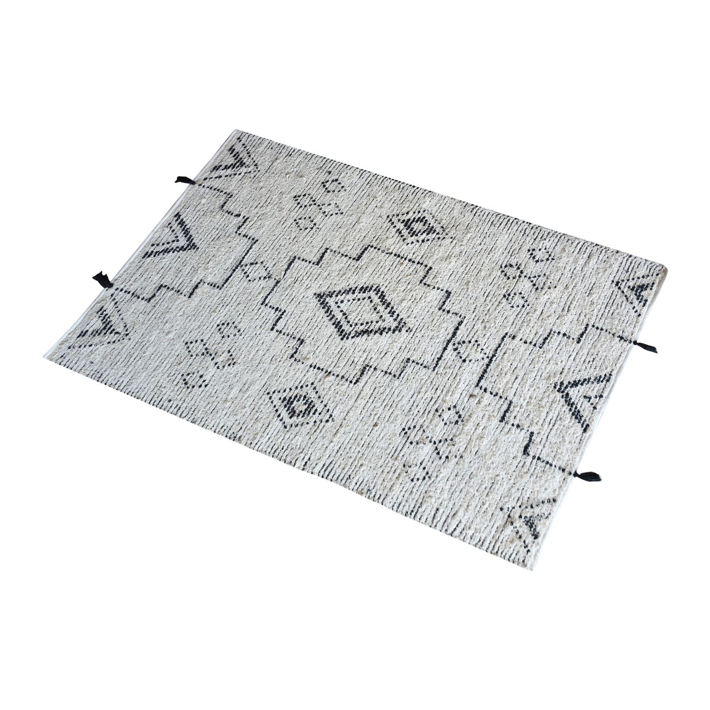 Area Rug, Bedroom Rug, Living Room Rug, Living Area Rug, Indian Rug, Office Carpet, Office Rug, Shop Rug Online, Recycled Cotton, Natural White, Charcoal, Hand woven, Cut And Loop, Geometrical