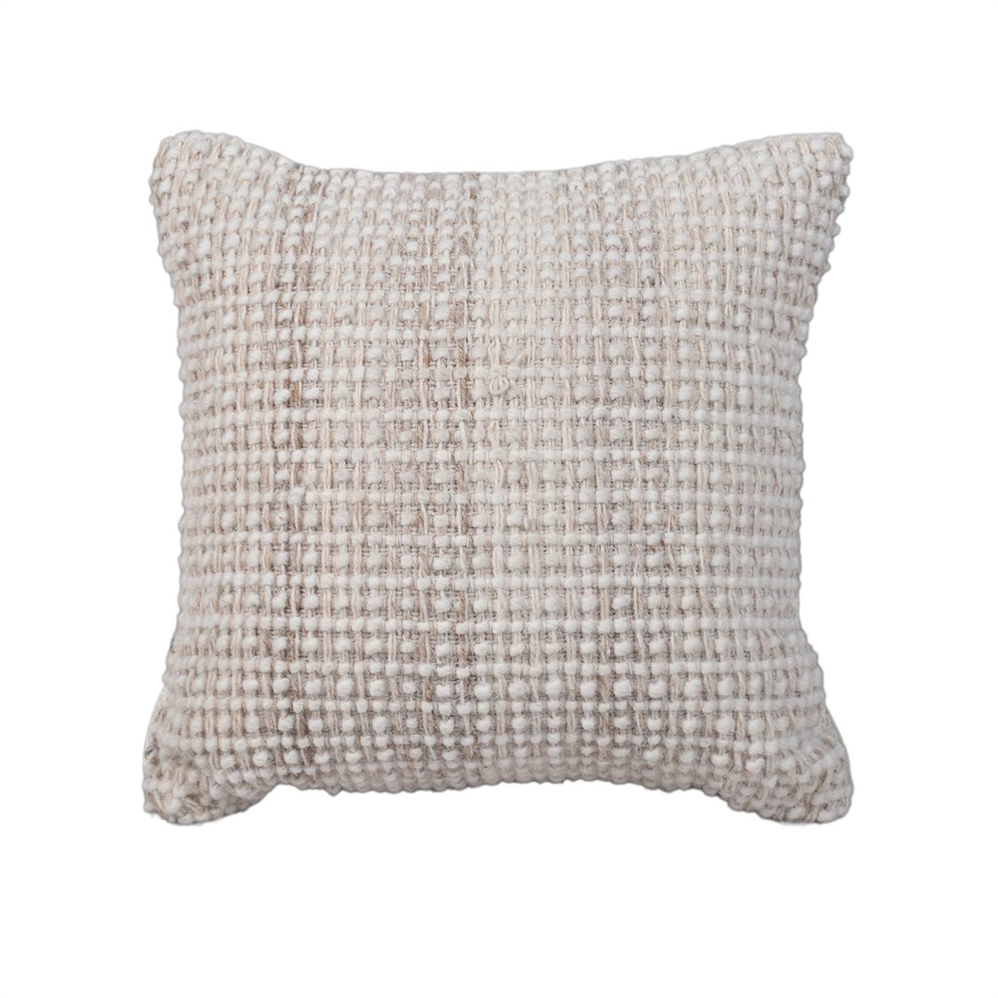 Highland Cushion, 45x45 cm, Natural White, Wool, Hand Woven, Handwoven, All Loop