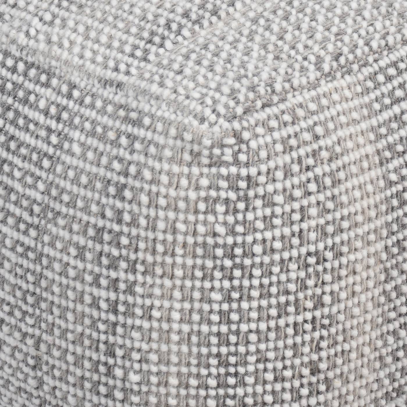 Highland Pouf, 40x40x40 cm, Grey, Wool, Hand Woven, Handwoven, All Loop