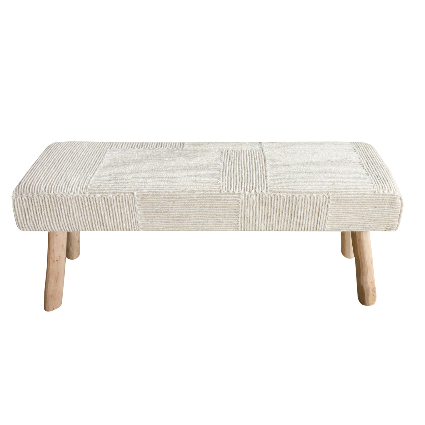 HJALLI BENCH - IVORY - HAND MADE - WOOL/COTTON
