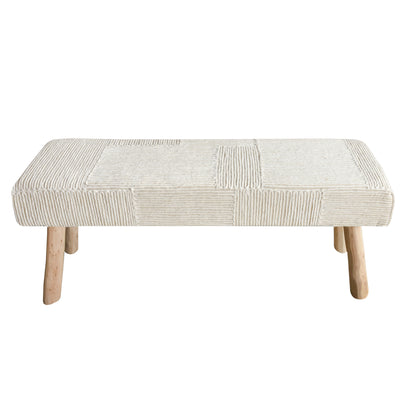 HJALLI BENCH - IVORY - HAND MADE - WOOL/COTTON