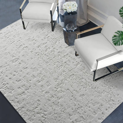 Area Rug, Bedroom Rug, Living Room Rug, Living Area Rug, Indian Rug, Office Carpet, Office Rug, Shop Rug Online, Natural White, Wool, Circular Knitting, Handtufted, Cut And Loop, Texture