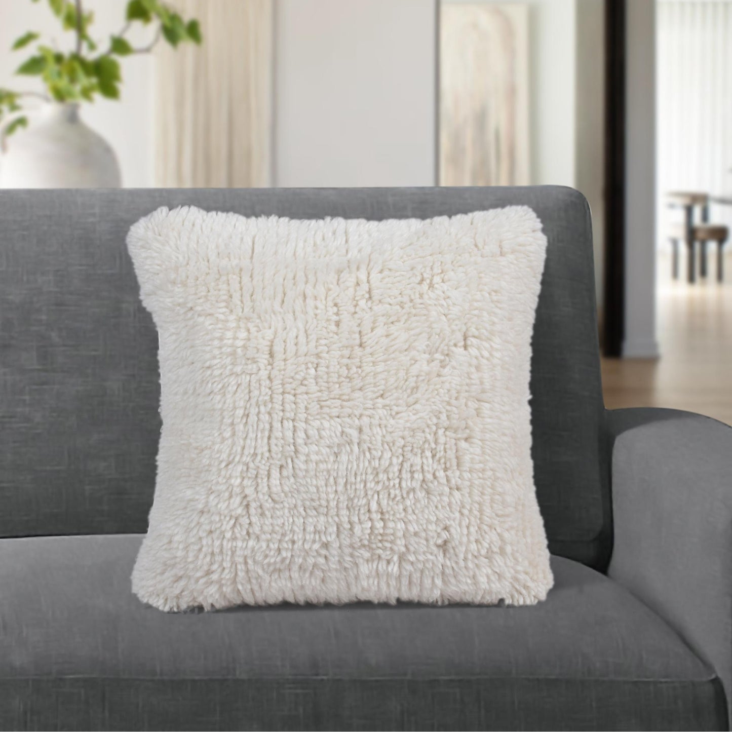 HUPA CUSHION - NZ WOOL - IVORY