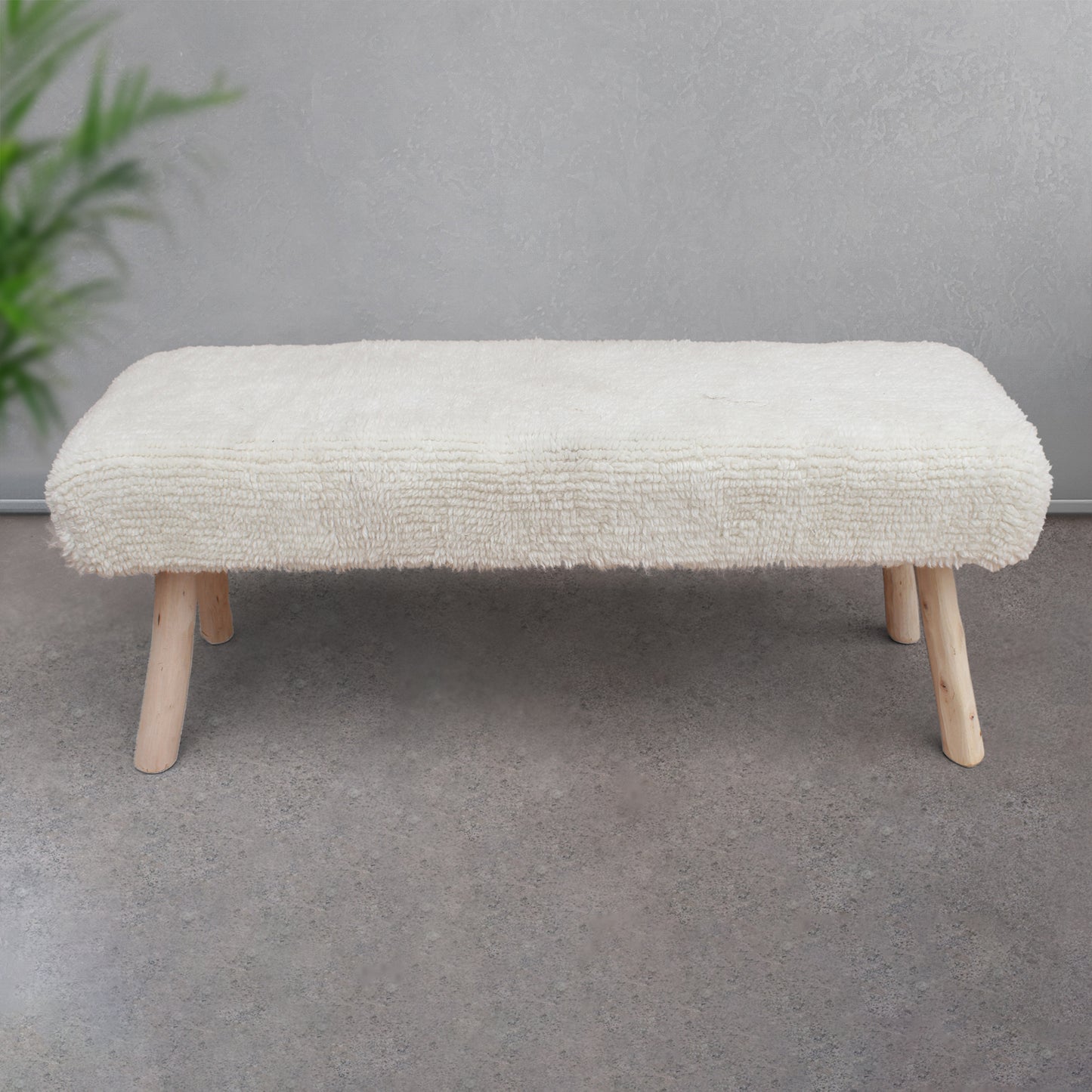 HUPA BENCH - IVORY - HAND WOVEN - NZ WOOL