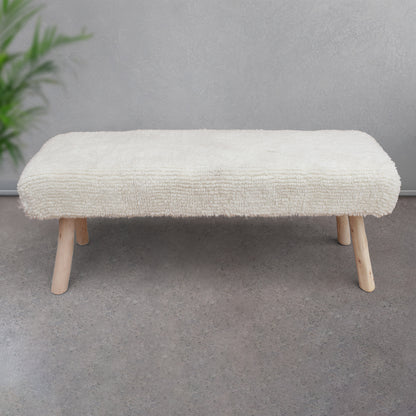 HUPA BENCH - IVORY - HAND WOVEN - NZ WOOL