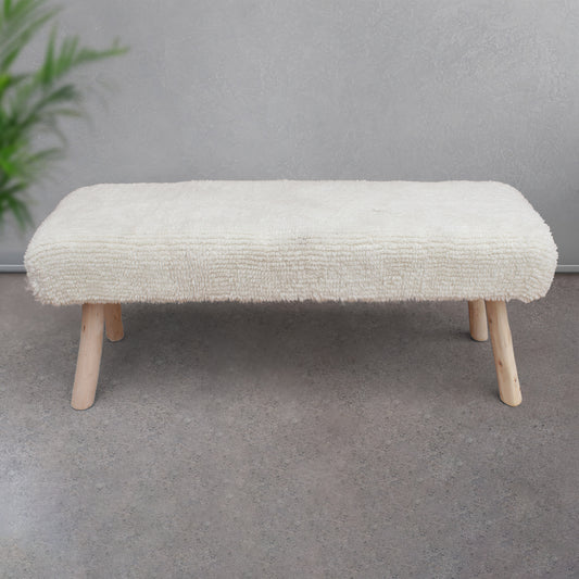 HUPA BENCH - IVORY - HAND WOVEN - NZ WOOL