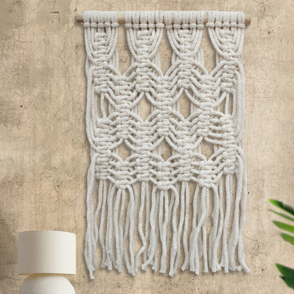 HOYETT WALL HANGING - IVORY - HAND KNITTED - WOOL